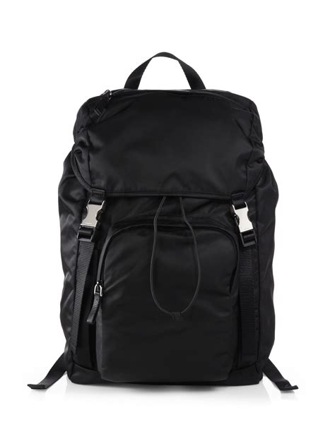 prada two pocket backpack men nylon one size black replica|prada nylon backpack usa.